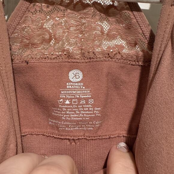 Kindred Bravely Sublime Lace Back Seamless Nursing Bra Mauve Pink Size Medium - Picture 3 of 5